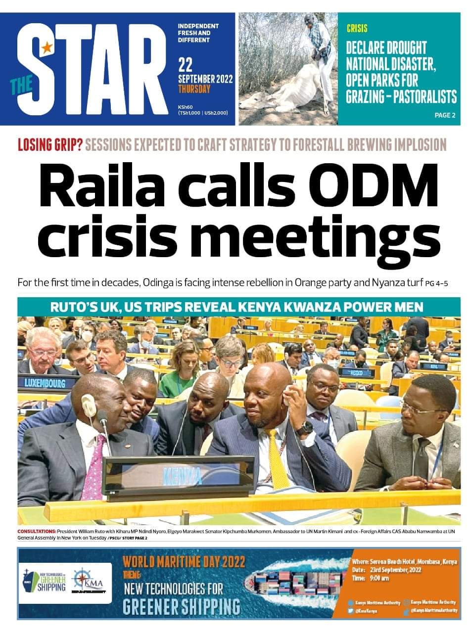 Thursday 22nd September 2022 Newspaper Headlineds